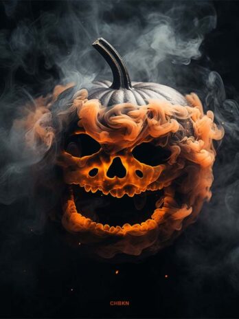 Smoky pumpkin head