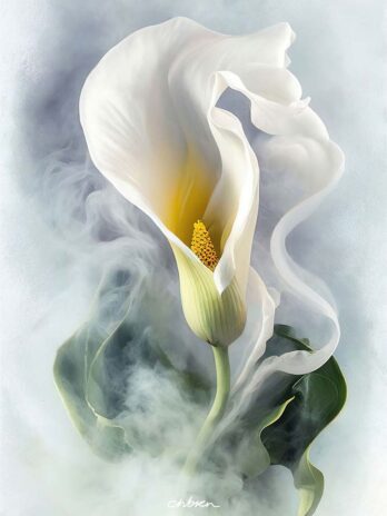 Veiled White Calla Lily