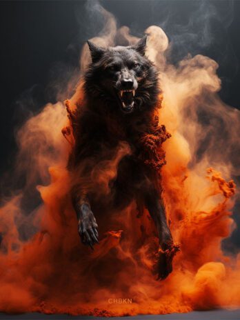 Rising Black Wolf