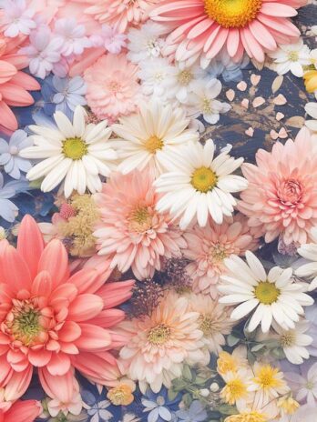 Pink and White Flower Heart Photo