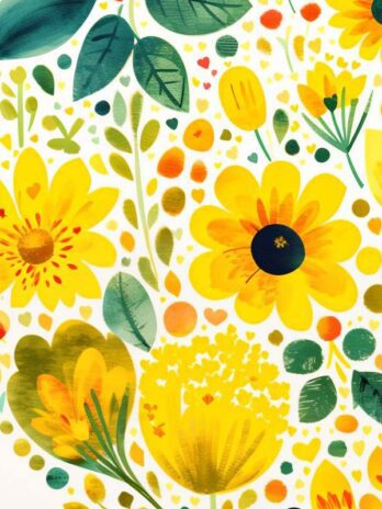 Yellow Flower Heart Graphic Ornament