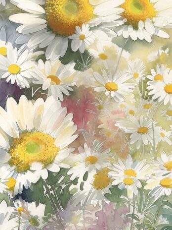 Misty Flower Framed Landscape