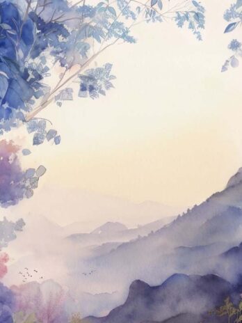 Blue-Lilac Floral Heart