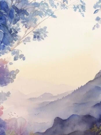 Blue-Lilac Floral Heart