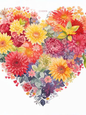 Asters Heart Floral Composition