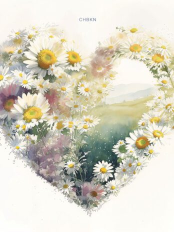 Misty Flower Framed Landscape