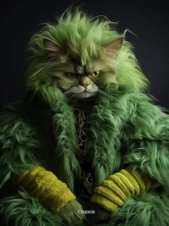 Grinch with Cat Head
