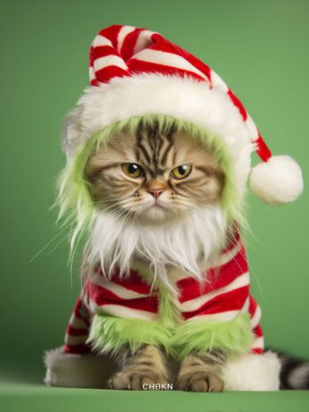 Striped Grinch-Style Kitten