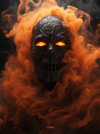Glowing-Eyed Black Mask