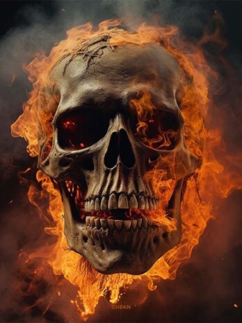 Flaming Skull Close-up