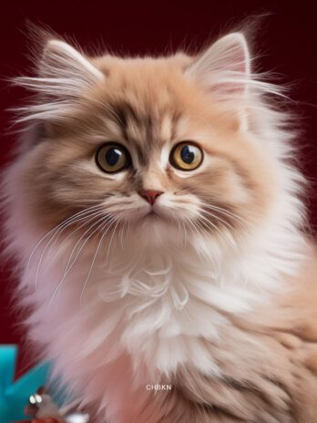 Cat Sitting on Colorful Christmas Gift Boxes