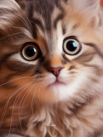 Kitten Playing with Christmas Lights Garland