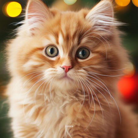 Ginger Kitten with Christmas Tree Decorations - Image 2