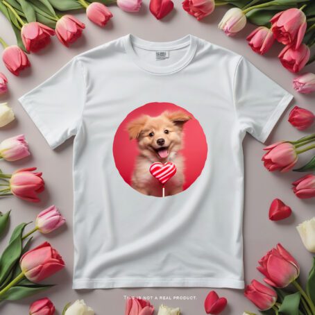 Unisex t-shirt. Playful Dog. Loving Lollipups series. - Image 5