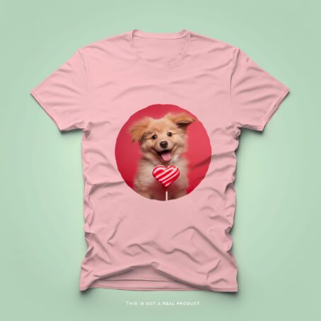 Unisex t-shirt. Playful Dog. Loving Lollipups series. - Image 7