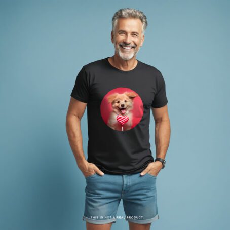 Unisex t-shirt. Playful Dog. Loving Lollipups series. - Image 8