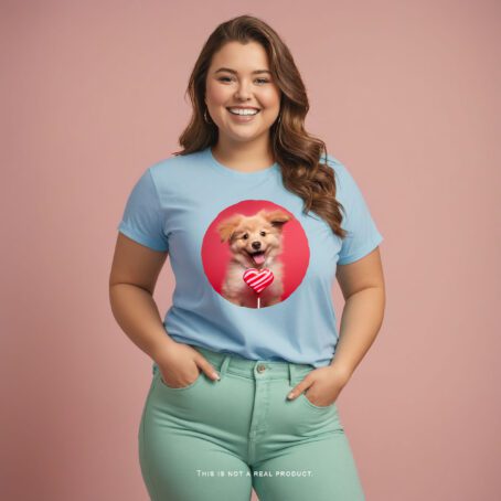 Unisex t-shirt. Playful Dog. Loving Lollipups series. - Image 6