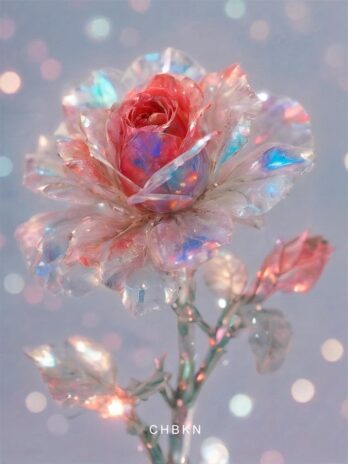 Elegant Crystal Rose in Soft Pink