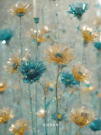 Enchanting Blue and Gold Crystal Bouquet