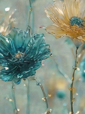 Enchanting Blue and Gold Crystal Bouquet