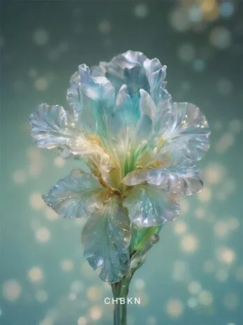 Iridescent Glass Iris in Pastel Hues