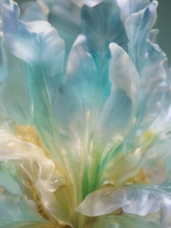 Iridescent Glass Iris in Pastel Hues