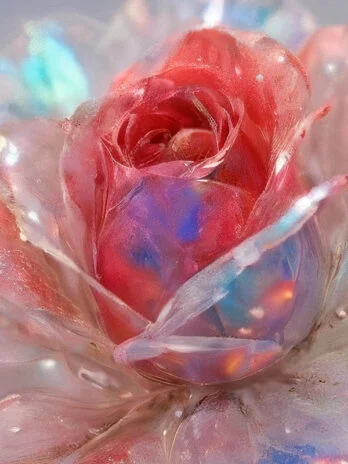 Elegant Crystal Rose in Soft Pink