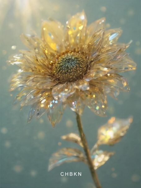 Golden gemstone sunflower shining brightly, capturing the essence of summer.