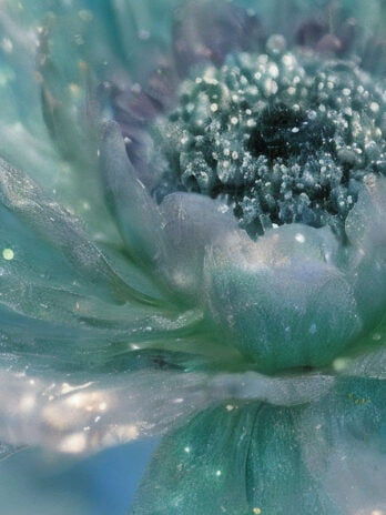 Serene Blue Anemone Glass Flower