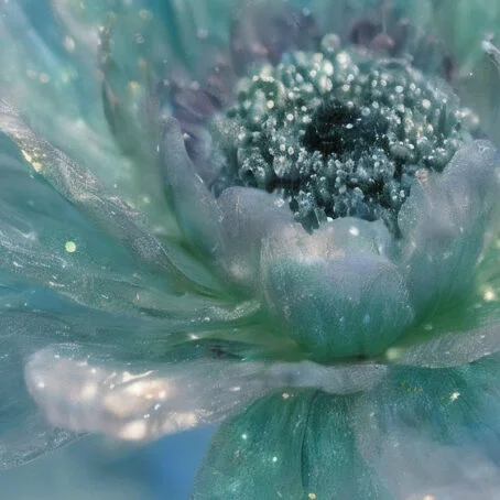 Serene Blue Anemone Glass Flower - Image 2