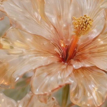 Glowing Peach Crystal Hibiscus - Image 2