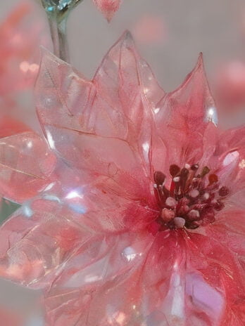 Sparkling Pink Poinsettia Christmas Decor