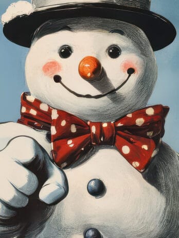 Snowman with a Star-Studded Hat