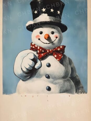 Snowman with a Star-Studded Hat
