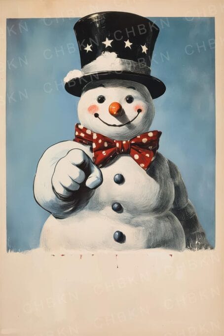 Snowman with a Star-Studded Hat