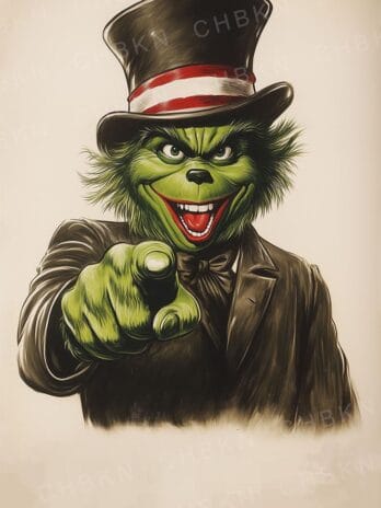 Holiday Grinch in Top Hat
