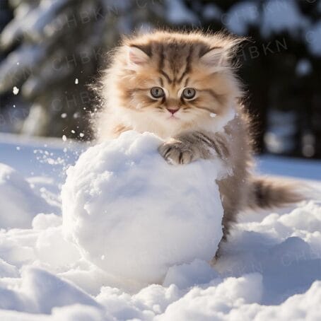 Playful Kitten’s Snowball Challenge