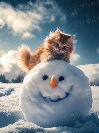 Snowman Ride: Kitten Adventure