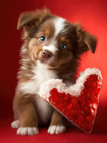 Mini Aussie’s Snowy Valentine